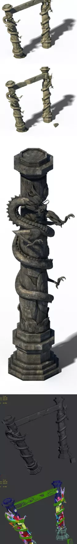 Building Decoration - Panlong Column 03