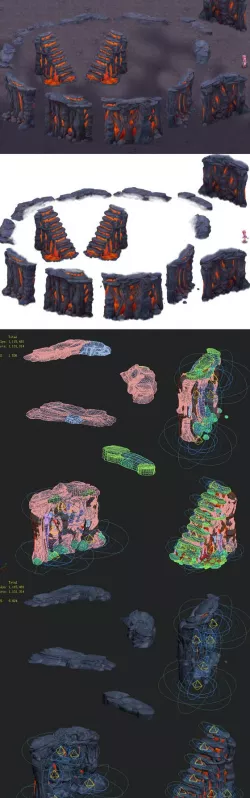 Cartoon hell - false terrain - hell lava pit