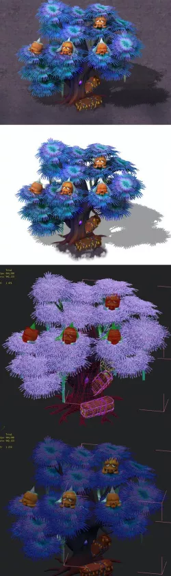 Cartoon hell - ghost coffin tree 01