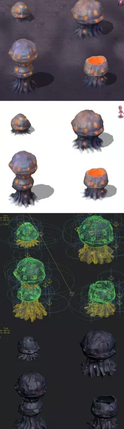 Cartoon hell - honeycomb stone