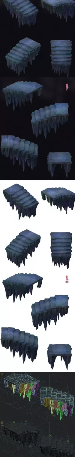 Cartoon hell - mountain ladder false terrain