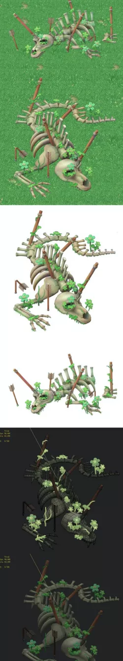 Cartoon version - ancient dragon fossils