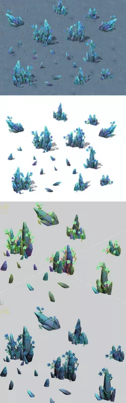 Cartoon version - crystal fantasy flower