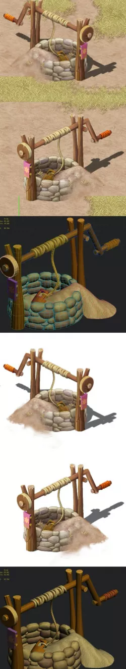 Cartoon version - desert dry well