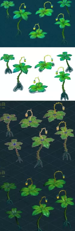 Cartoon version - hanging hanging flowers