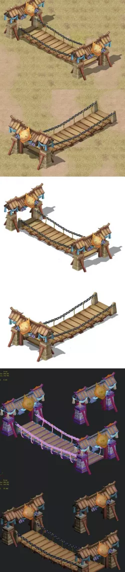 Cartoon version - spring cousin child bridge