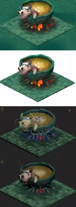 Cartoon version - Tauren oil pan bath