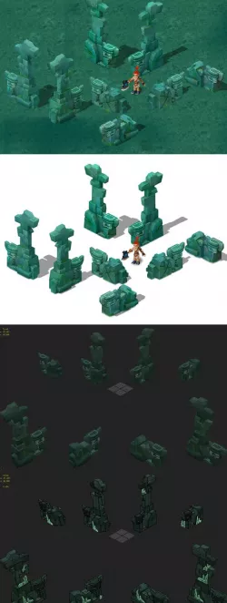 Cartoon version - the main pyramid top pillars
