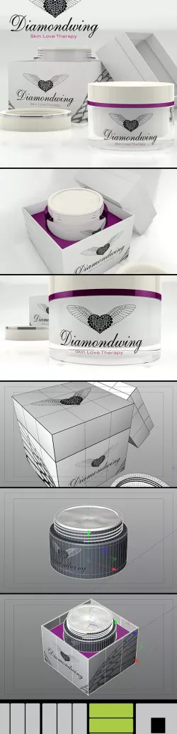 Cosmetic Cream Crucible C4D (native), obj, fbx, dae and 3ds