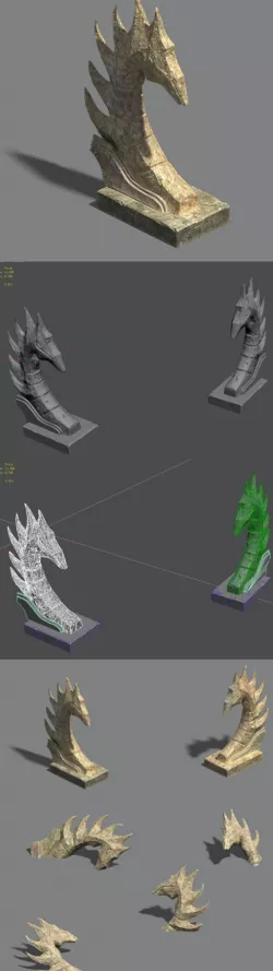 Desert - stone dragon guardian beast 02