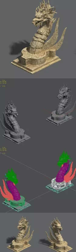 Desert - stone dragon guardian beast