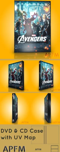 DVD & CD Case 3D Model With UV Layout