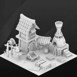 Fantasy game house. Blacksmith.