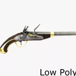 Flintlock Pistol Low Poly