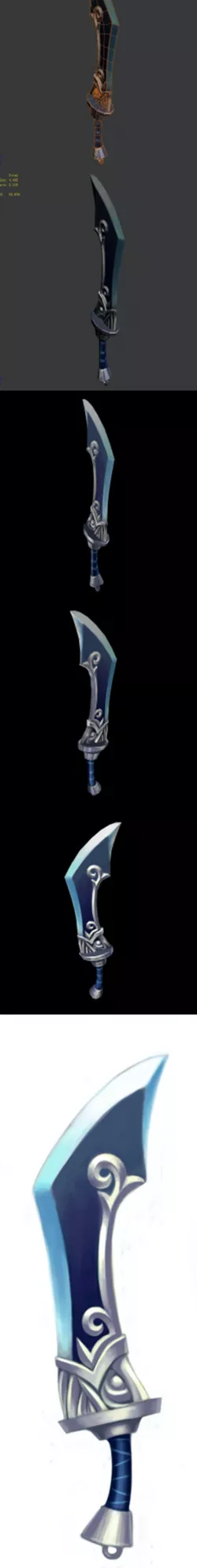 Game character weapon - big knife