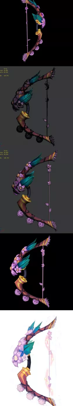 Game character weapon - fall bow