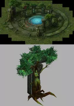 Game Model Arena - swamp rock trees Colossus 01