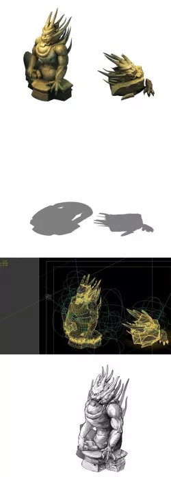 Game Model - guardian of the tomb of the evil stone beast