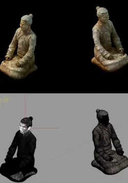 Game Model - Male Terracotta Warriors and Horses 01