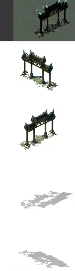 Game Model - prairie scene - archway 01