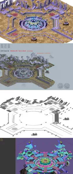 Game model - the ruins of the ancient plaza