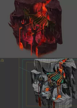 Game Models - Large Buildings in the Volcano