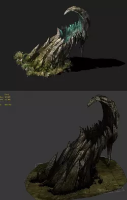 Game Models - poison Valley scene - teeth protruding stone lighthouse 01
