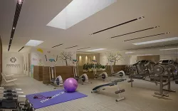 Gym Fitness interior design with Kids Area (Render Ready)