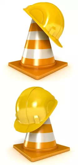 Helmet and Traffic Cones