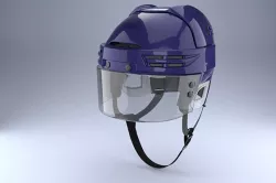 Ice Hockey with Glass Visor Model