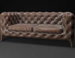 Leather settee