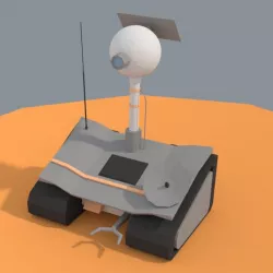 Low Poly Cartoony Planet Rover