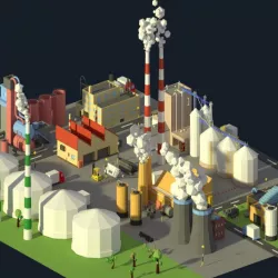 Low Poly Industrial Complex Pack
