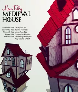 Low Poly Medieval House