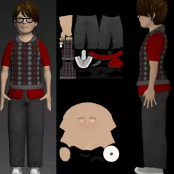 Low Poly Model Male With Texture