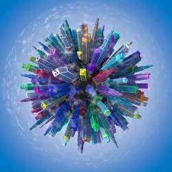 Low Poly Planet Cityscape