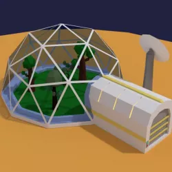 Low Poly Sci Fi Greenhouse