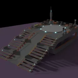 Low Poly Spaceship Platform