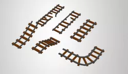Low Poly Train Rails