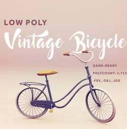 Low Poly Vintage Bicycle