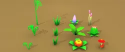 Lowpoly jurassic plants