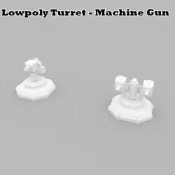 Lowpoly Turret Machine Gun