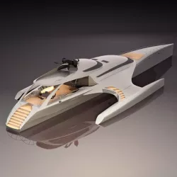 Luxury yacht trimaran
