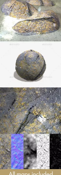 Mossy Beach Rock Seamless Texture