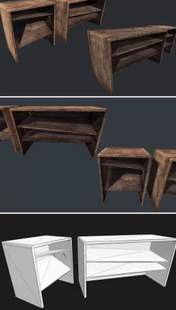 Old Wooden Bookcase