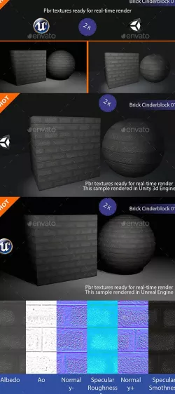 PBR Brick Cinderblock 01 Texture