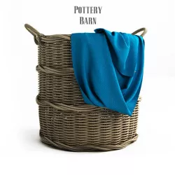 Pottery barn, Chelsea Woven Arurog Rattan Basket, Extra-Large Oval.
