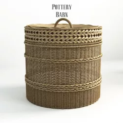 Pottery barn, Lidded Barrel Basket. - 2.
