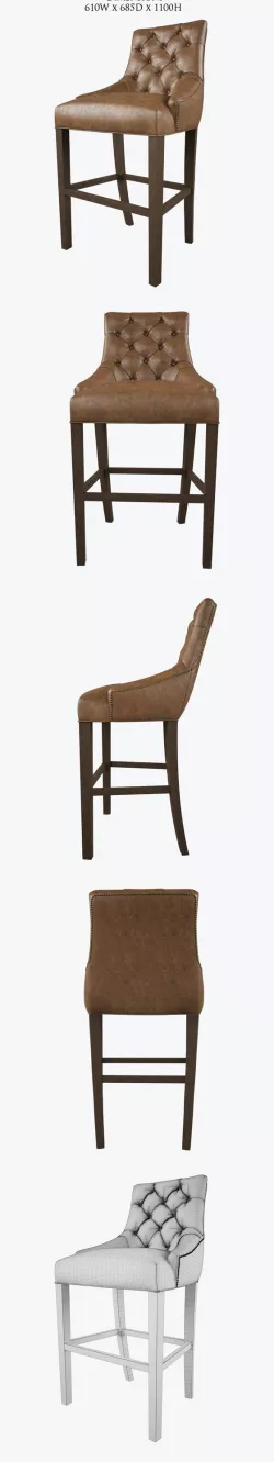 Restoration Hardware /Martine Tufted Leather Stool