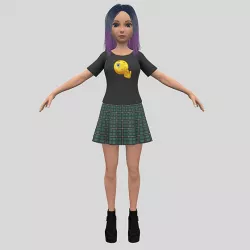 Young woman with colorful hair